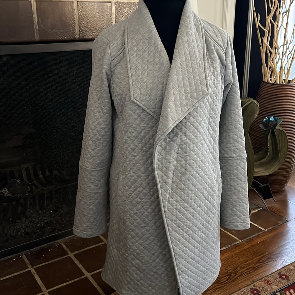 Nwt Hem& Thread Quilt Pattern Open Front Car Coat - image 2